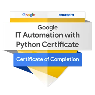 Google IT Automation with Python — badge — certificate issued by Google to Anamaya Sharma, Aug 2022